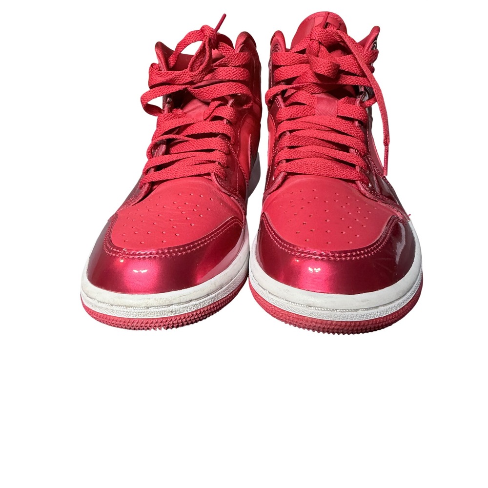 Nike Air Jordan 1 Mid Women Size 8.5 Pomegranate Red Metallic - Picture 4 of 9